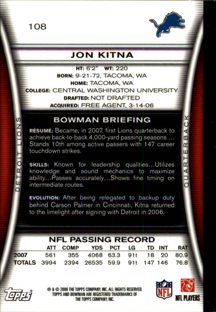 A5003- 2008 Bowman Football Cards 251-275 +Inserts -You Pick- 15+ FREE US SHIP - Picture 221 of 374