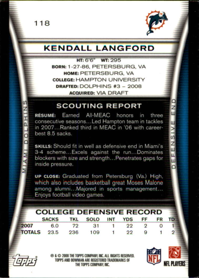 A5003- 2008 Bowman Football Cards 251-275 +Inserts -You Pick- 15+ FREE US SHIP - Picture 229 of 374