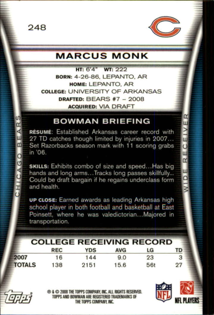 A5003- 2008 Bowman Football Cards 251-275 +Inserts -You Pick- 15+ FREE US SHIP - Picture 317 of 374