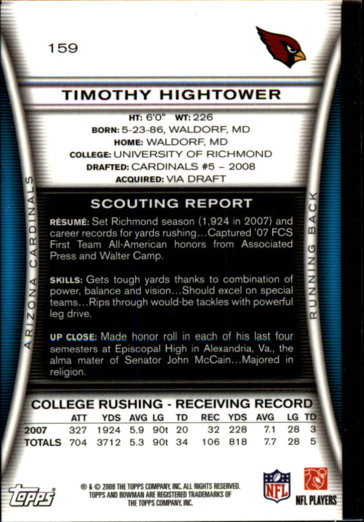 A5003- 2008 Bowman Football Cards 251-275 +Inserts -You Pick- 15+ FREE US SHIP - Picture 255 of 374