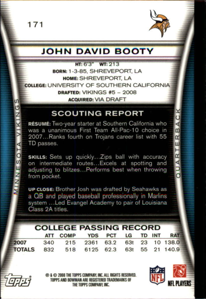 A5003- 2008 Bowman Football Cards 251-275 +Inserts -You Pick- 15+ FREE US SHIP - Picture 263 of 374