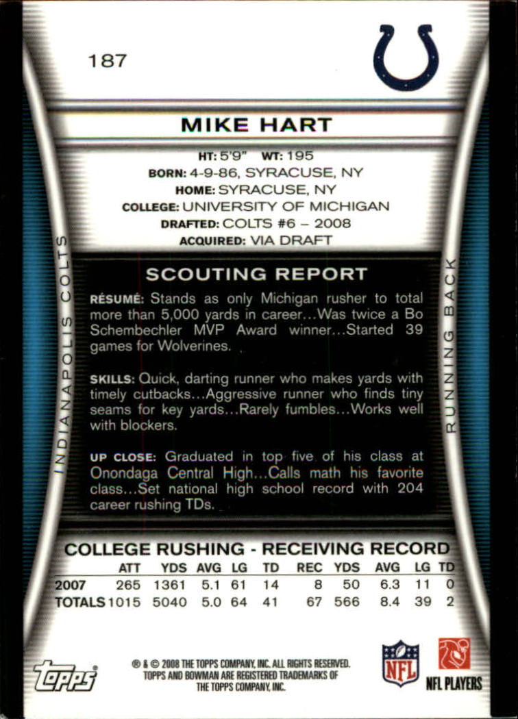 A5003- 2008 Bowman Football Cards 251-275 +Inserts -You Pick- 15+ FREE US SHIP - Picture 273 of 374