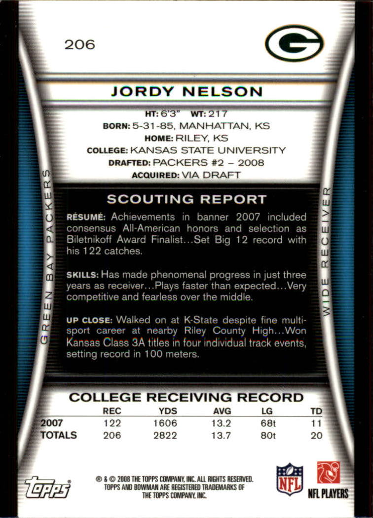 A5003- 2008 Bowman Football Cards 251-275 +Inserts -You Pick- 15+ FREE US SHIP - Picture 287 of 374