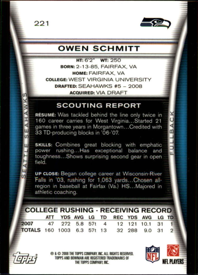 A5003- 2008 Bowman Football Cards 251-275 +Inserts -You Pick- 15+ FREE US SHIP - Picture 295 of 374