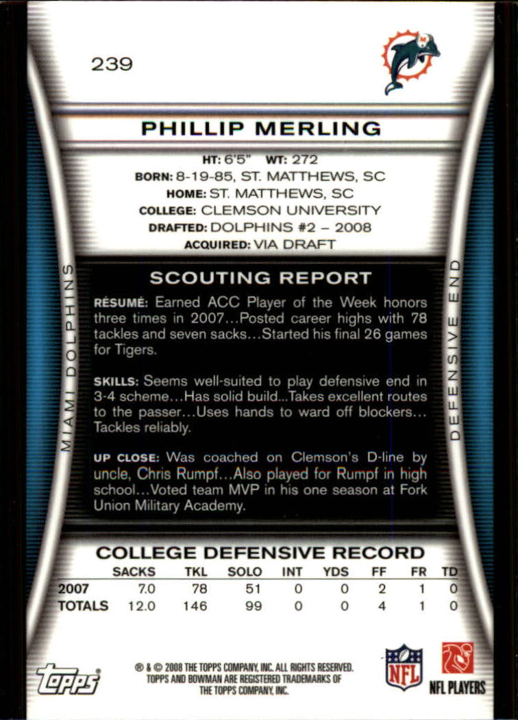 A5003- 2008 Bowman Football Cards 251-275 +Inserts -You Pick- 15+ FREE US SHIP - Picture 305 of 374