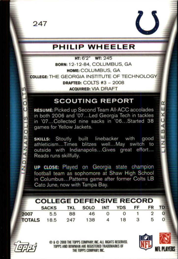 A5003- 2008 Bowman Football Cards 251-275 +Inserts -You Pick- 15+ FREE US SHIP - Picture 315 of 374