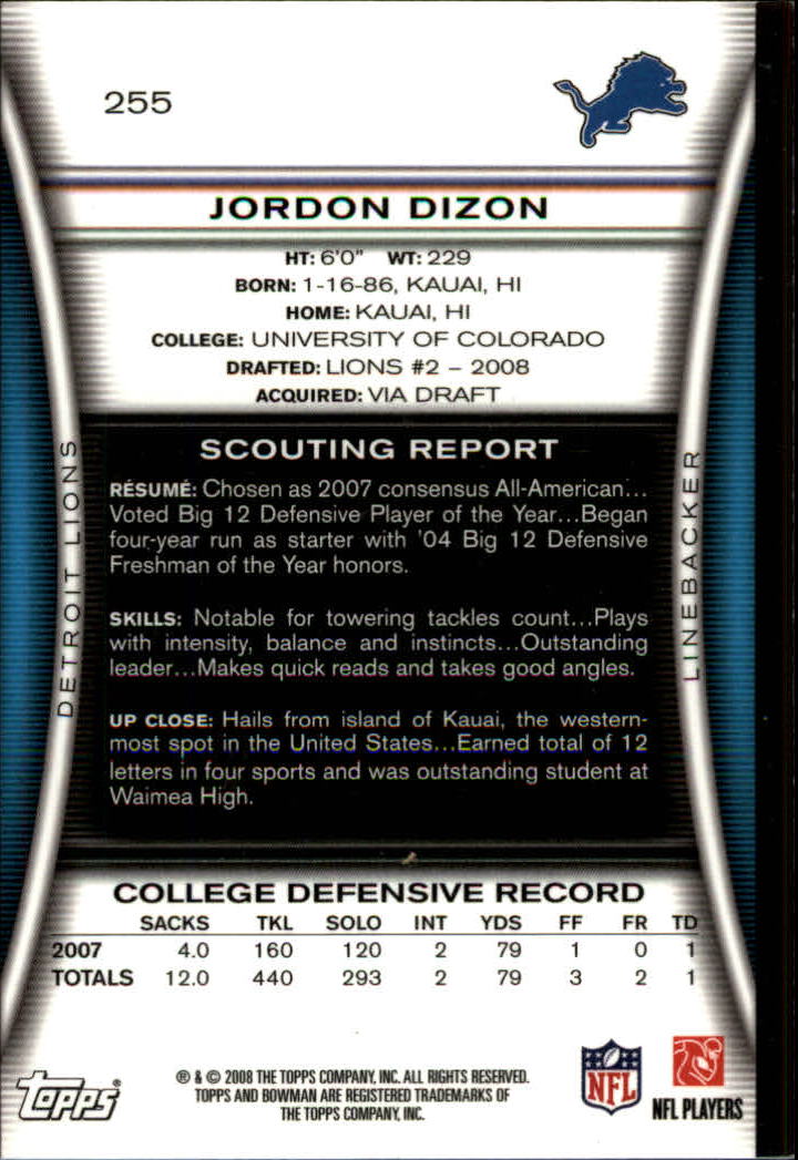 A5003- 2008 Bowman Football Cards 251-275 +Inserts -You Pick- 15+ FREE US SHIP - Picture 331 of 374