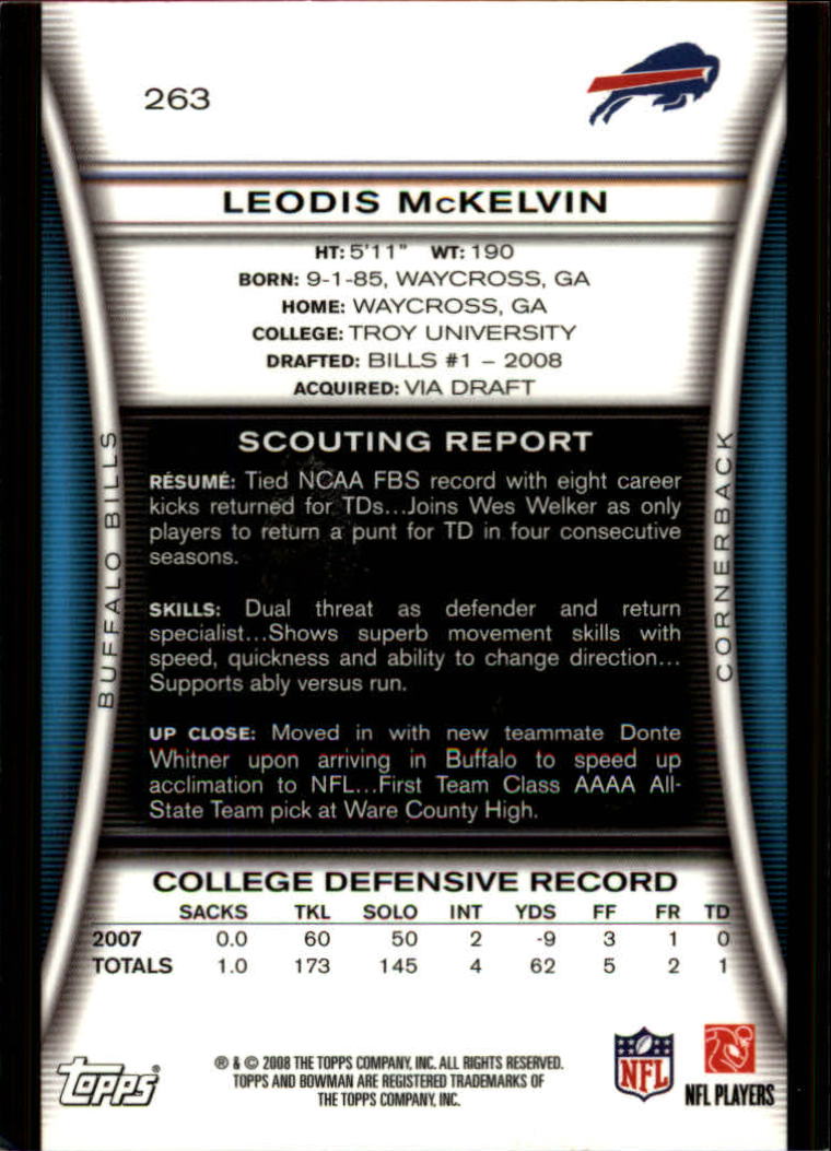 A5003- 2008 Bowman Football Cards 251-275 +Inserts -You Pick- 15+ FREE US SHIP - Picture 343 of 374