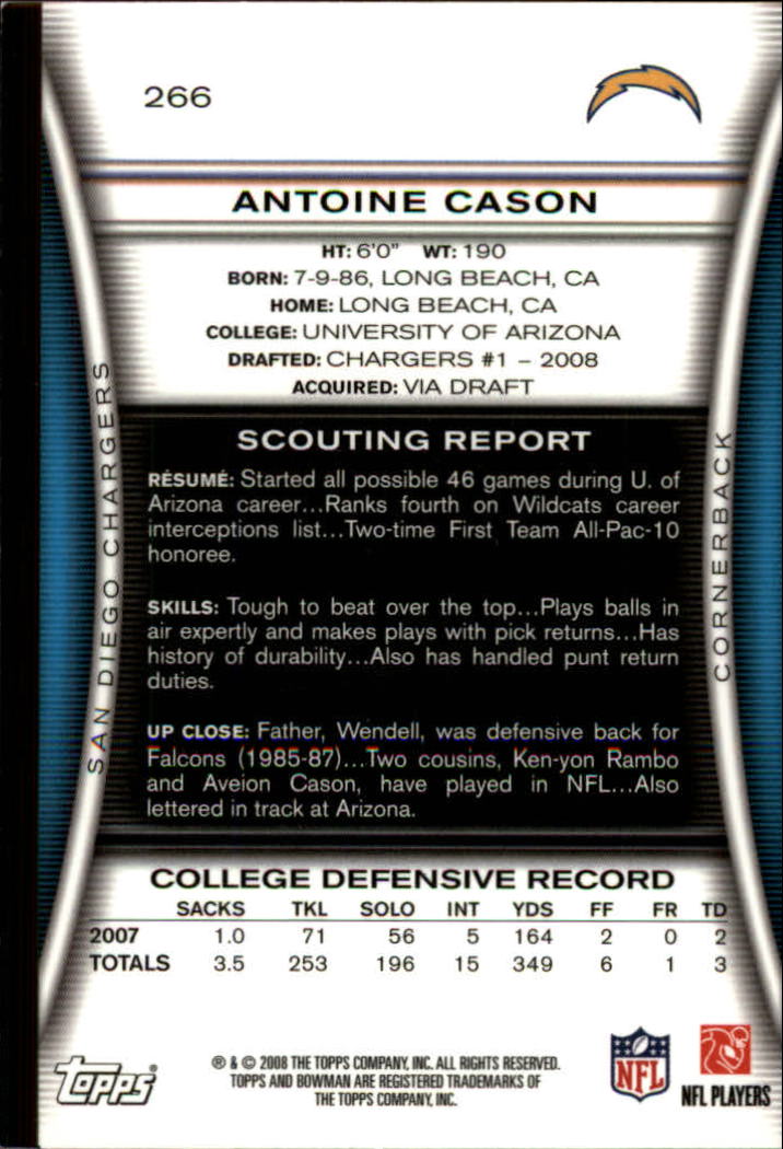 A5003- 2008 Bowman Football Cards 251-275 +Inserts -You Pick- 15+ FREE US SHIP - Picture 349 of 374