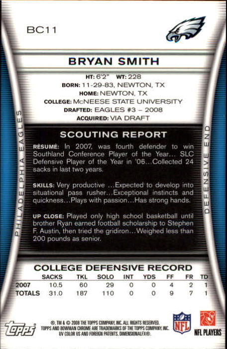 A1135- 2008 Bowman Chrome FB Cards 1-220 +Rookies -You Pick- 15+ FREE US SHIP - Picture 19 of 409