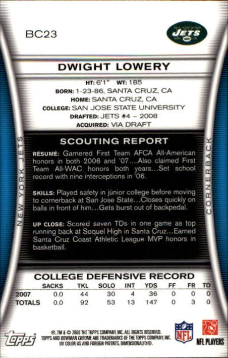 A1135- 2008 Bowman Chrome FB Cards 1-220 +Rookies -You Pick- 15+ FREE US SHIP - Picture 43 of 409
