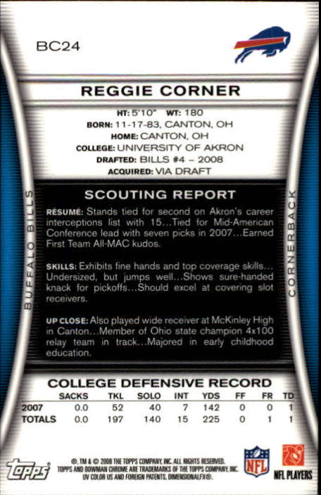 A1135- 2008 Bowman Chrome FB Cards 1-220 +Rookies -You Pick- 15+ FREE US SHIP - Picture 45 of 409