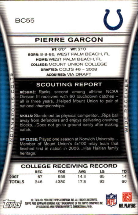 A1135- 2008 Bowman Chrome FB Cards 1-220 +Rookies -You Pick- 15+ FREE US SHIP - Picture 103 of 409