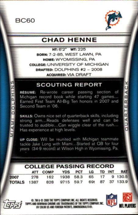 A1135- 2008 Bowman Chrome FB Cards 1-220 +Rookies -You Pick- 15+ FREE US SHIP - Picture 109 of 409