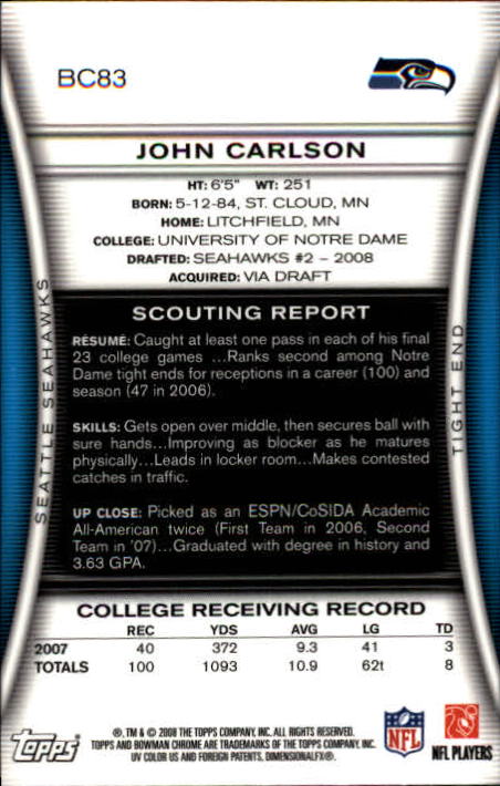 A1135- 2008 Bowman Chrome FB Cards 1-220 +Rookies -You Pick- 15+ FREE US SHIP - Picture 149 of 409