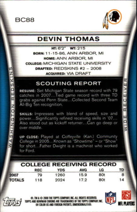 A1135- 2008 Bowman Chrome FB Cards 1-220 +Rookies -You Pick- 15+ FREE US SHIP - Picture 159 of 409