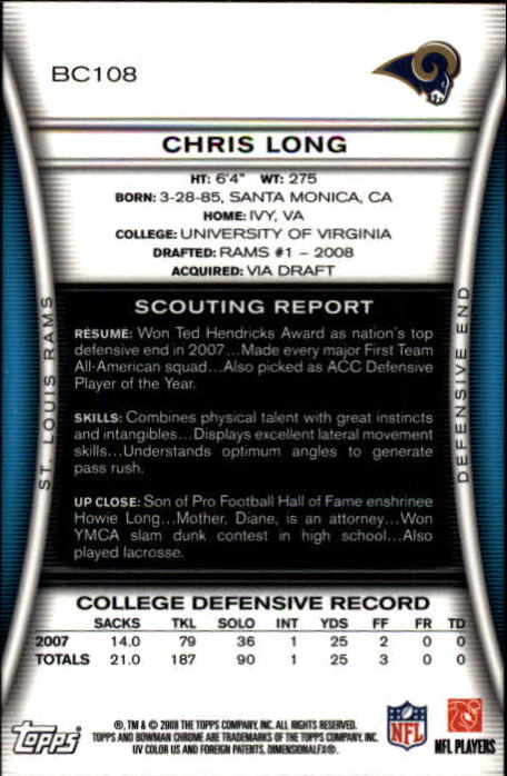 A1135- 2008 Bowman Chrome FB Cards 1-220 +Rookies -You Pick- 15+ FREE US SHIP - Picture 195 of 409
