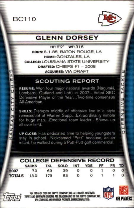 A1135- 2008 Bowman Chrome FB Cards 1-220 +Rookies -You Pick- 15+ FREE US SHIP - Picture 199 of 409