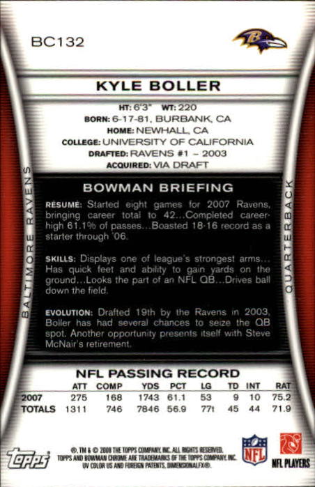 A1135- 2008 Bowman Chrome FB Cards 1-220 +Rookies -You Pick- 15+ FREE US SHIP - Picture 241 of 409