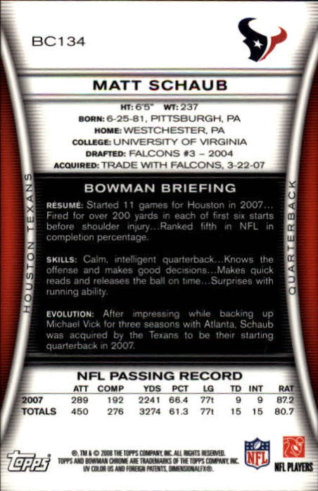 A1135- 2008 Bowman Chrome FB Cards 1-220 +Rookies -You Pick- 15+ FREE US SHIP - Picture 245 of 409