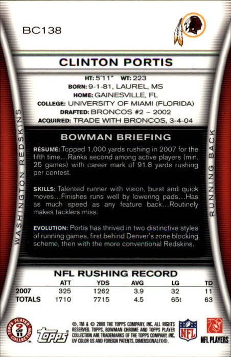 A1135- 2008 Bowman Chrome FB Cards 1-220 +Rookies -You Pick- 15+ FREE US SHIP - Picture 251 of 409
