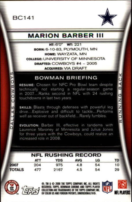 A1135- 2008 Bowman Chrome FB Cards 1-220 +Rookies -You Pick- 15+ FREE US SHIP - Picture 255 of 409