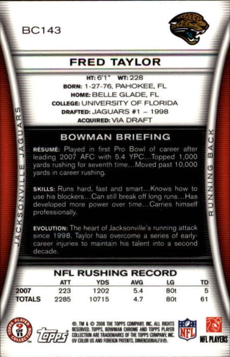 A1135- 2008 Bowman Chrome FB Cards 1-220 +Rookies -You Pick- 15+ FREE US SHIP - Picture 259 of 409