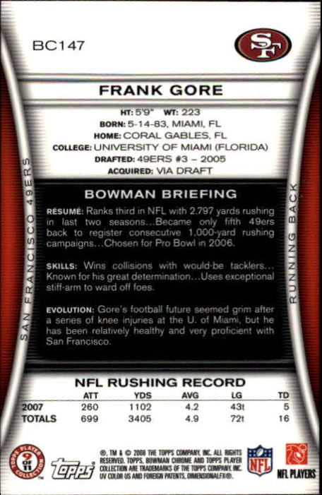 A1135- 2008 Bowman Chrome FB Cards 1-220 +Rookies -You Pick- 15+ FREE US SHIP - Picture 267 of 409