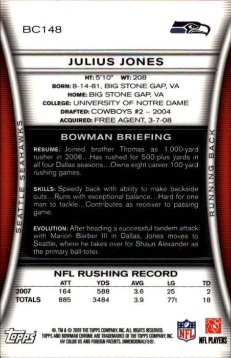 A1135- 2008 Bowman Chrome FB Cards 1-220 +Rookies -You Pick- 15+ FREE US SHIP - Picture 269 of 409