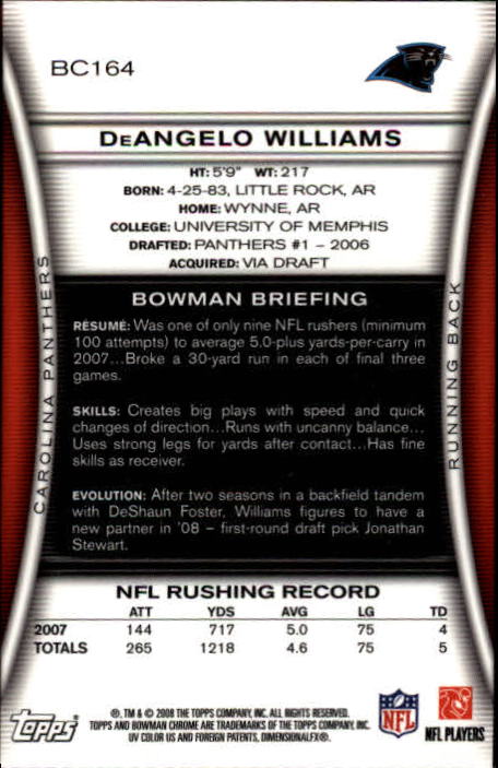 A1135- 2008 Bowman Chrome FB Cards 1-220 +Rookies -You Pick- 15+ FREE US SHIP - Picture 301 of 409