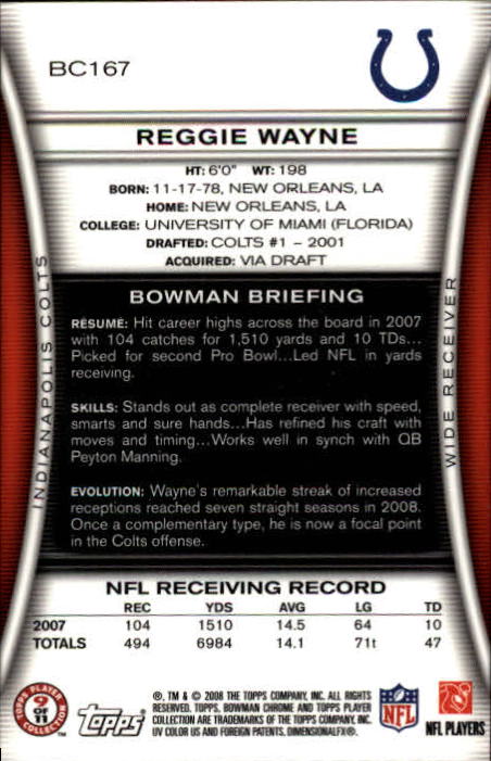 A1135- 2008 Bowman Chrome FB Cards 1-220 +Rookies -You Pick- 15+ FREE US SHIP - Picture 307 of 409