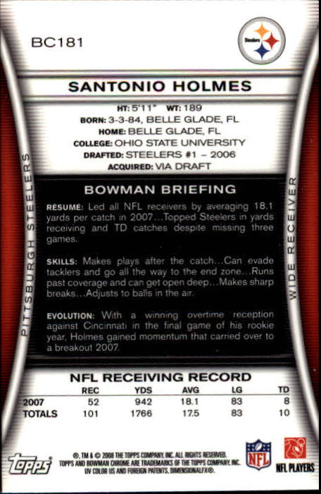 A1135- 2008 Bowman Chrome FB Cards 1-220 +Rookies -You Pick- 15+ FREE US SHIP - Picture 335 of 409