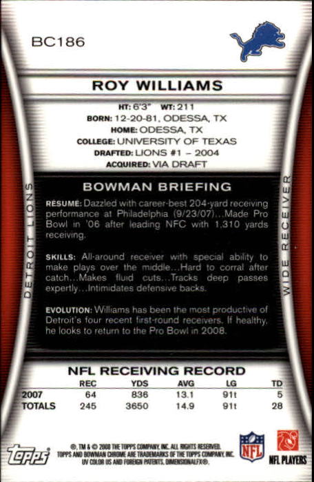 A1135- 2008 Bowman Chrome FB Cards 1-220 +Rookies -You Pick- 15+ FREE US SHIP - Picture 345 of 409