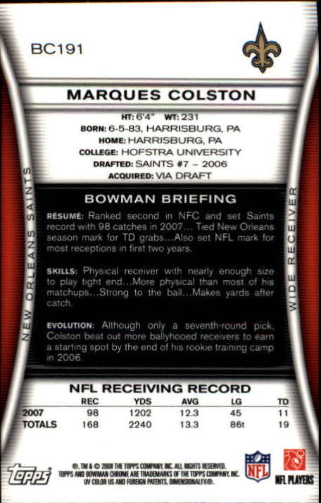 A1135- 2008 Bowman Chrome FB Cards 1-220 +Rookies -You Pick- 15+ FREE US SHIP - Picture 353 of 409
