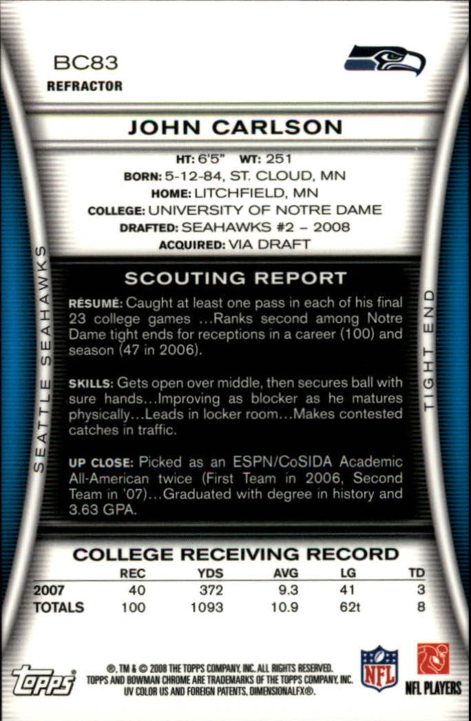 A1135- 2008 Bowman Chrome FB Assorted Insert Cards -You Pick- 15+ FREE US SHIP - Picture 225 of 324