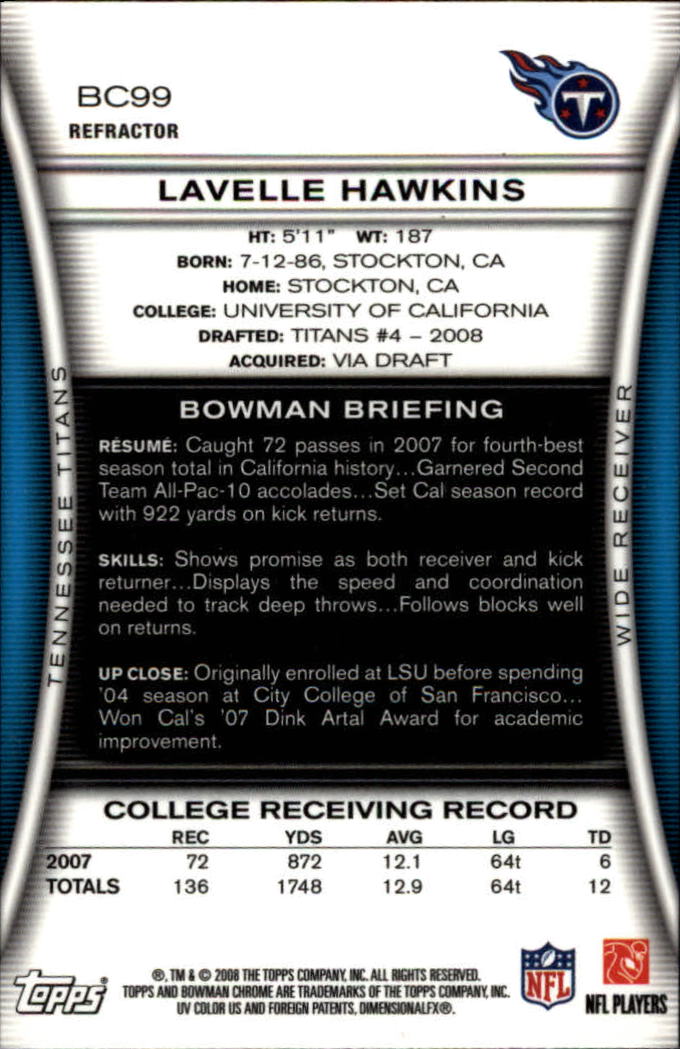 A1135- 2008 Bowman Chrome FB Assorted Insert Cards -You Pick- 15+ FREE US SHIP - Picture 275 of 324