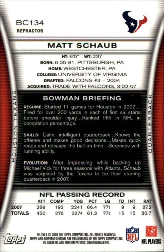 A1135- 2008 Bowman Chrome FB Assorted Insert Cards -You Pick- 15+ FREE US SHIP - Picture 63 of 324