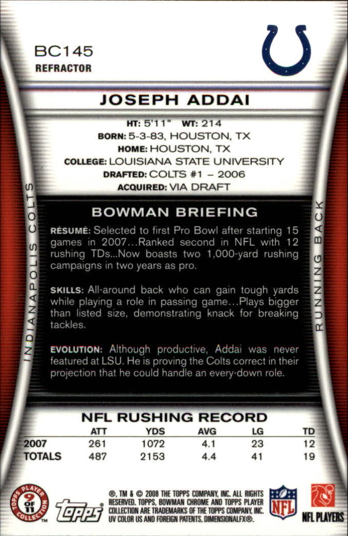 A1135- 2008 Bowman Chrome FB Assorted Insert Cards -You Pick- 15+ FREE US SHIP - Picture 73 of 324
