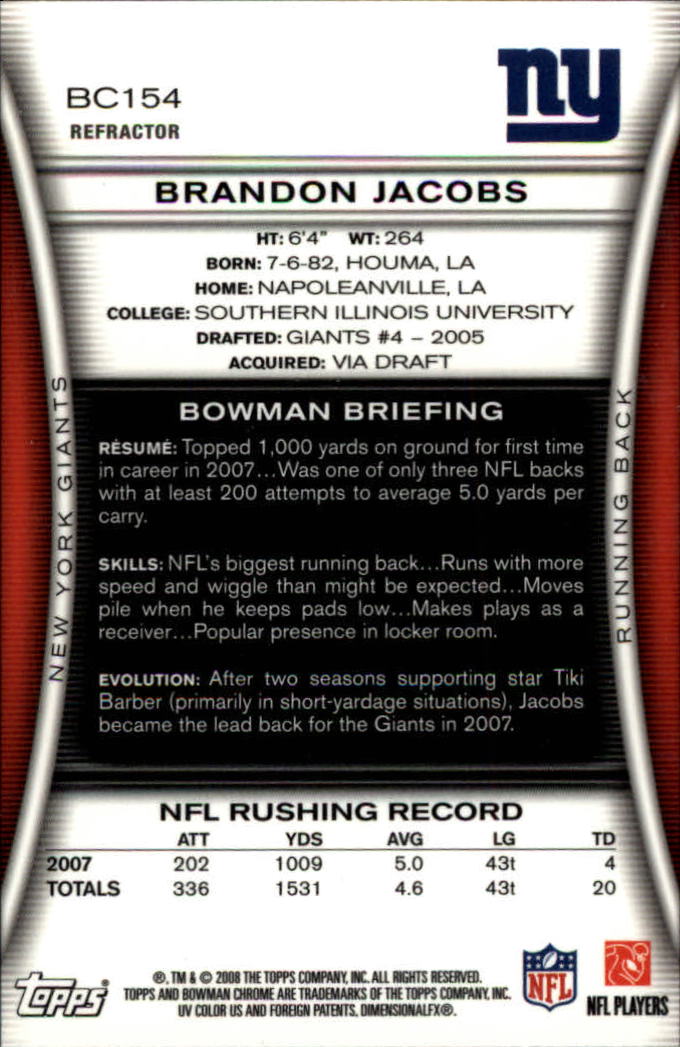 A1135- 2008 Bowman Chrome FB Assorted Insert Cards -You Pick- 15+ FREE US SHIP - Picture 43 of 324