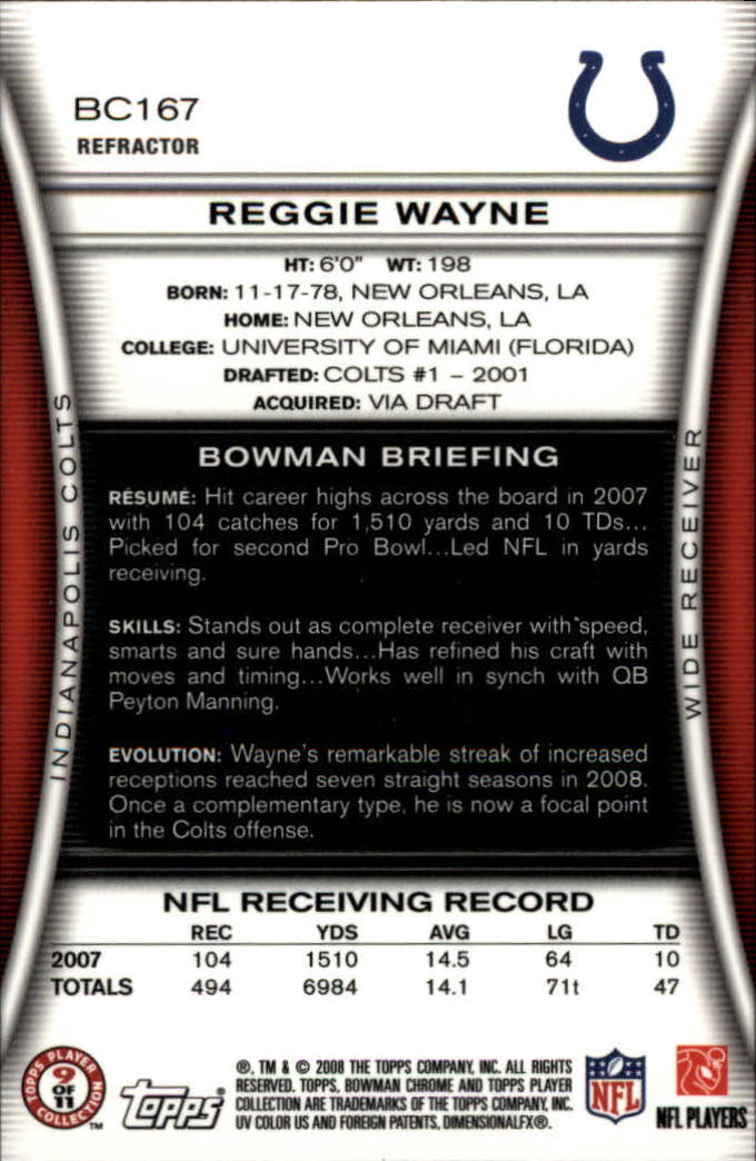 A1135- 2008 Bowman Chrome FB Assorted Insert Cards -You Pick- 15+ FREE US SHIP - Picture 200 of 324