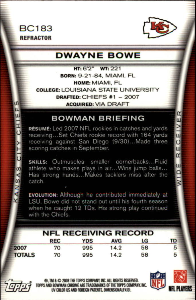 A1135- 2008 Bowman Chrome FB Assorted Insert Cards -You Pick- 15+ FREE US SHIP - Picture 83 of 324