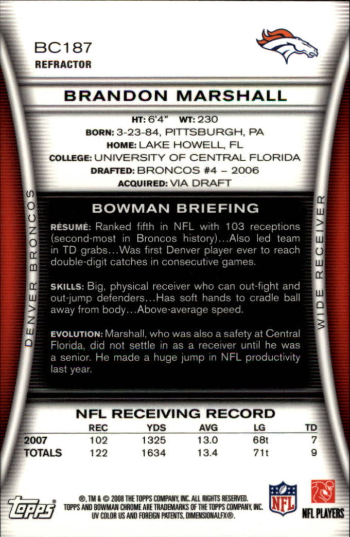 A1135- 2008 Bowman Chrome FB Assorted Insert Cards -You Pick- 15+ FREE US SHIP - Picture 174 of 324
