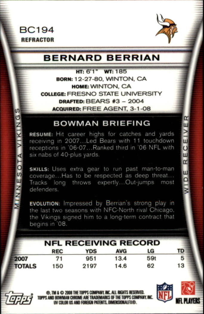 A1135- 2008 Bowman Chrome FB Assorted Insert Cards -You Pick- 15+ FREE US SHIP - Picture 93 of 324