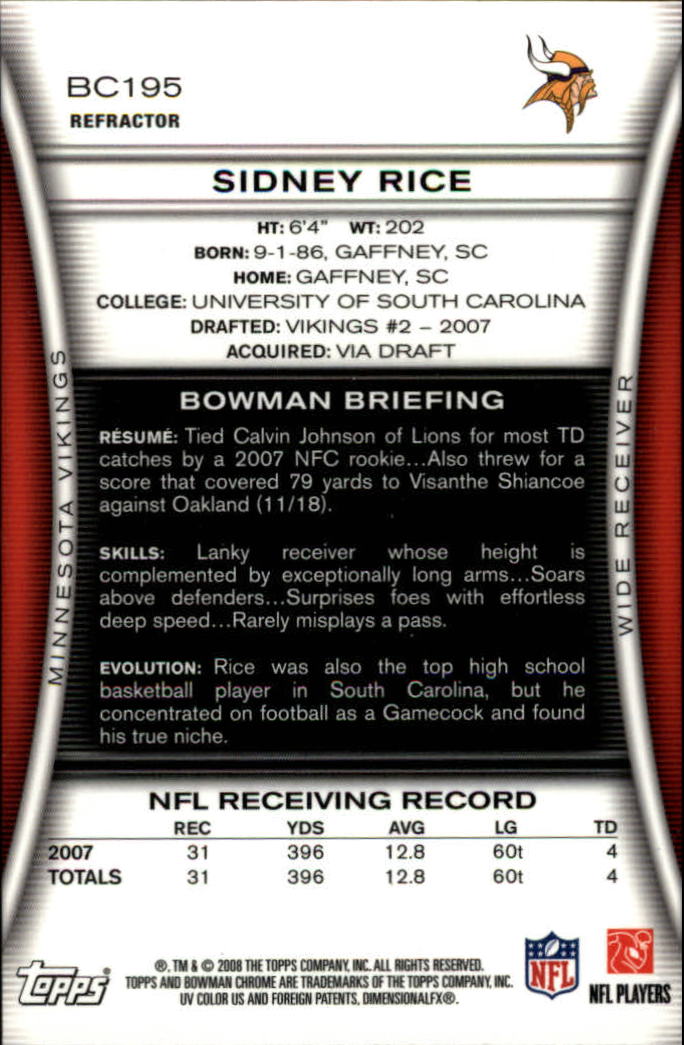 A1135- 2008 Bowman Chrome FB Assorted Insert Cards -You Pick- 15+ FREE US SHIP - Picture 121 of 324