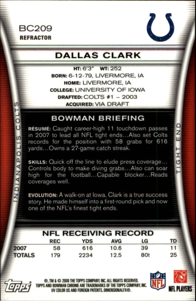 A1135- 2008 Bowman Chrome FB Assorted Insert Cards -You Pick- 15+ FREE US SHIP - Picture 196 of 324