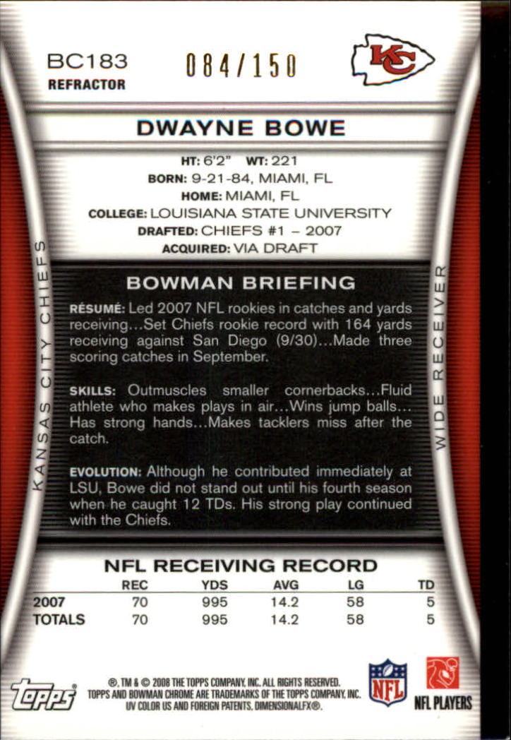 A1135- 2008 Bowman Chrome FB Assorted Insert Cards -You Pick- 15+ FREE US SHIP - Picture 279 of 324