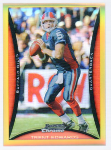 2008 Bowman Chrome Gold Refractors #BC131 Trent Edwards