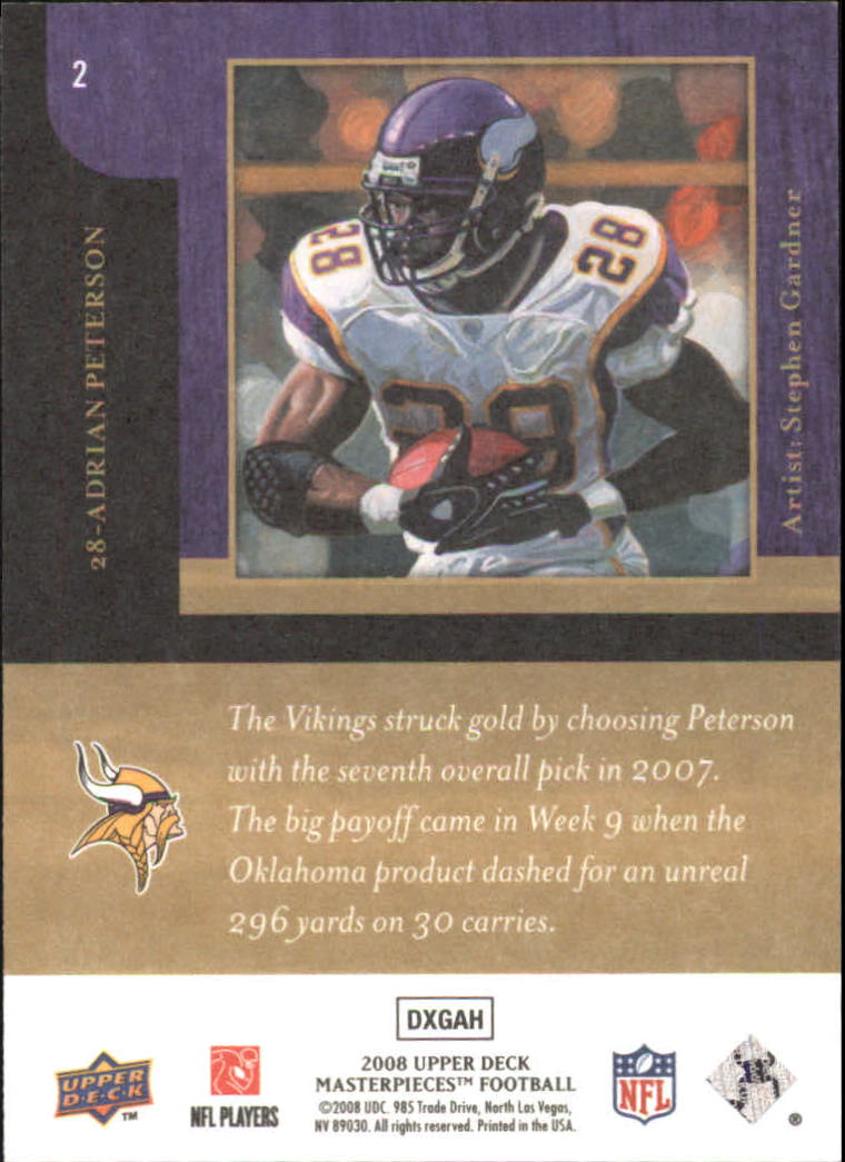2008 UD Masterpieces #2 Adrian Peterson back image