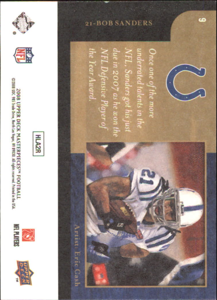 2008 Masterpieces (Upper Deck) Football "Main Set" Cards #1 to #110 - Picture 19 of 185