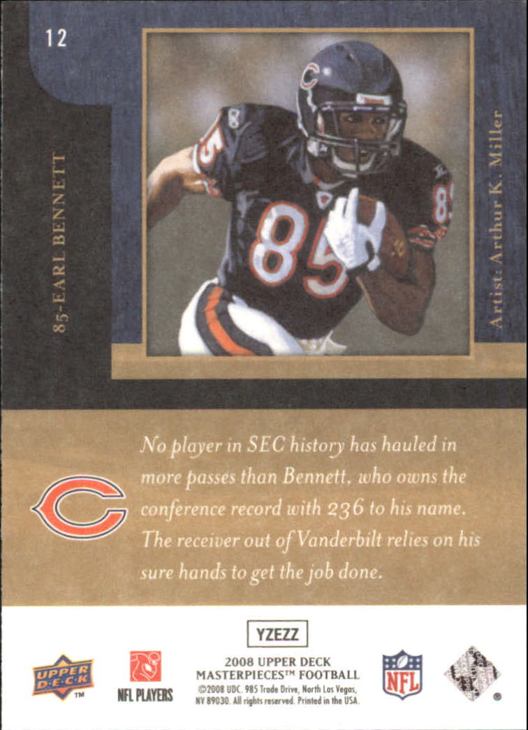 2008 Masterpieces (Upper Deck) Football "Main Set" Cards #1 to #110 - Picture 25 of 185